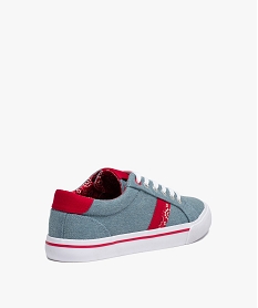 baskets femme en toile denim avec details contrastes bleu baskets et tennisC019001_4