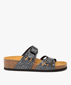BERMUDA NOIR NU-PIED NOIR:30381120381-Synthetique/Cuir vac lwg br/Elastomere/Textile/