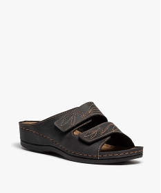 mules femme confort a surpiqures contrastantes noir standard mules et sabotsC023501_2