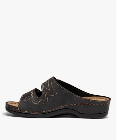 mules femme confort a surpiqures contrastantes noir standard mules et sabotsC023501_3