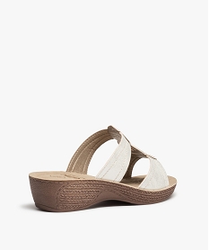 mules femme confort dessus a brides ornees de strass blanc standard mules et sabotsC024201_4