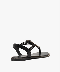 sandales femme a talon plat et entre-doigts details metal noir sandales plates et nu-piedsC025601_4