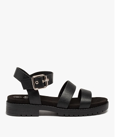 GEMO Sandales femme unies à semelle crantée style rock noir standard