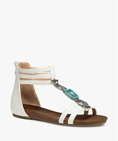 sandales femme a talon plat et contrefort ferme blanc sandales plates et nu-piedsC032801_2
