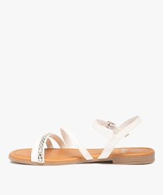 sandales femme a talon plat et fines bride strass blanc sandales plates et nu-piedsC036001_3