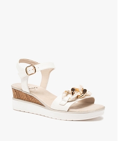 sandales femme a talon compense et maillons chaine blanc sandales a talonC037901_2
