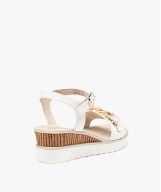 sandales femme a talon compense et maillons chaine blanc sandales a talonC037901_4