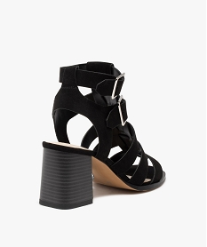 sandales femme a talon et tige montante style spartiates noir sandales a talonC044701_4