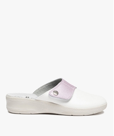 sabots femme confort bicolores a scratch blanc chaussures confortC045601_1