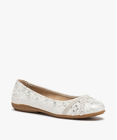 ballerines femme a talon plat et dessus fantaisie blanc ballerinesC046101_2