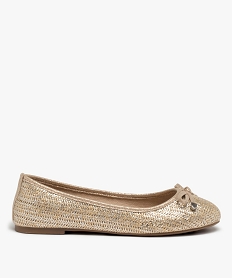 GEMO Ballerines femme à talon plat dessus tressé dore