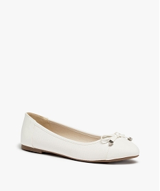 ballerines femme unies dessus imitation serpent blanc ballerinesC046801_2