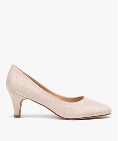 GEMO Escarpins femme unis à talon effilé et bout pointu blanc standard