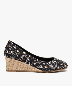 GEMO Escarpins femme en toile et talon compensé en corde Multicolore