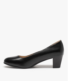 escarpins femme a talon rainure et bout rond dessus uni noir standardC050201_3