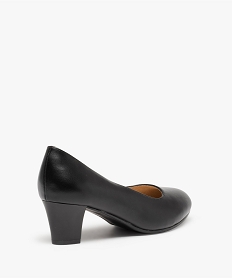 escarpins femme a talon rainure et bout rond dessus uni noir standardC050201_4
