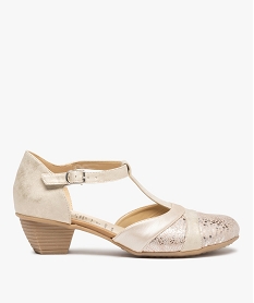 GEMO Salomés femme confort salomés dessus métallisé beige standard