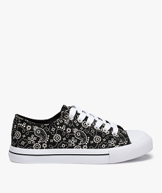GEMO Tennis femme en toile imprimée et bout renforcé noir standard