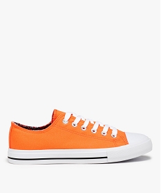 baskets femme en toile a bout renforce fermeture lacets orange baskets et tennisC052501_1