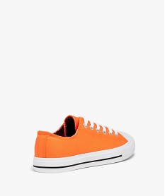 baskets femme en toile a bout renforce fermeture lacets orange baskets et tennisC052501_4