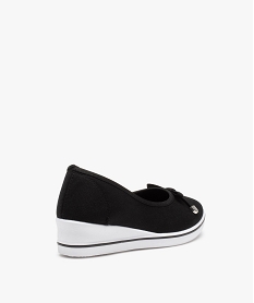 ballerines femme en toile a talon compense noirC054001_4