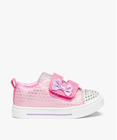 baskets fille en toile a bout lumineux - skechers twinkle toes rose tennis en toileC058301_1