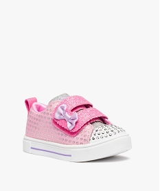 baskets fille en toile a bout lumineux – skechers twinkle toes rose tennis en toileC058301_2