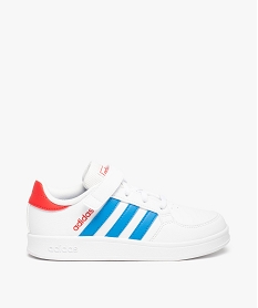 GEMO Baskets garçon tricolores à lacets et scratch – Adidas Breaknet Blanc