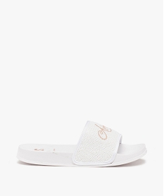 GEMO Mules de piscine fille ornées de sequins - Airness Blanc