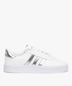 baskets femme a bandes metallisees – adidas courtbold blancC072901_1