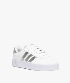 baskets femme a bandes metallisees – adidas courtbold blancC072901_2