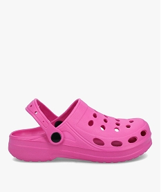 GEMO Sabots souples femme unis à perforations rose vif