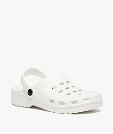 sabots souples femme unis a perforations blanc standard sabotsC074801_2