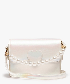 sac fille irise a poignee en perles blancC078701_1