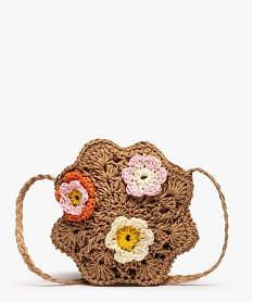 sac en paille fille a bandouliere en forme de fleur beige sacs et cartablesC079101_1