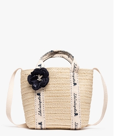 sac en paille fille forme cabas avec bandouliere - lulucastagnette beigeC079901_1