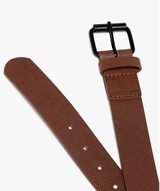 ceinture homme en matiere embossee avec boucle metal marron vifC082301_2