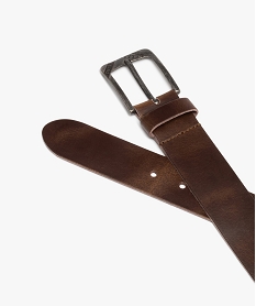 ceinture homme en cuir avec boucle en metal vieilli brunC082401_2