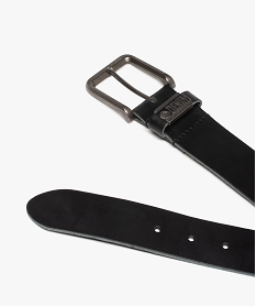 ceinture en cuir a grosse boucle en metal vieilli homme noir vifC082501_2