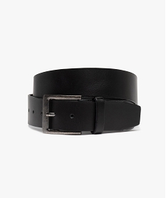 GEMO Ceinture homme en cuir avec boucle carrée en métal Noir
