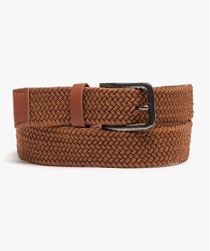 ceinture homme tressee elastique brunC082701_1