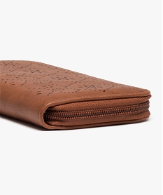 portefeuille femme zippe avec motif ajoure orange porte-monnaie et portefeuillesC084101_2