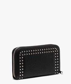 portefeuille femme grand format avec clous metalliques noir porte-monnaie et portefeuillesC085101_2