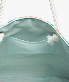 sac de plage femme motif perroquets avec natte integree multicolore cabas - grand volumeC086501_3