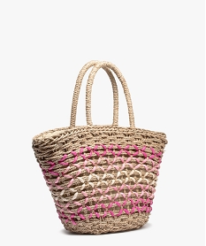 sac de plage femme en paille et raphia beige cabas - grand volumeC086701_2