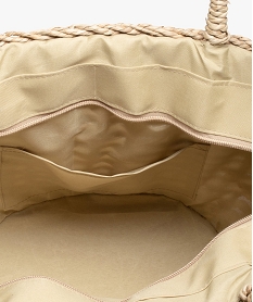 sac de plage femme en paille et raphia beige cabas - grand volumeC086701_3