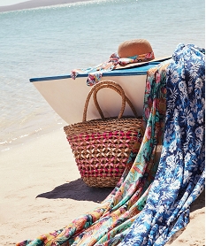 sac de plage femme en paille et raphia beige cabas - grand volumeC086701_4