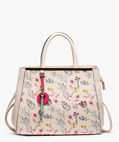 sac a main femme grand volume a motif fleuri beige sacs a mainC088301_1