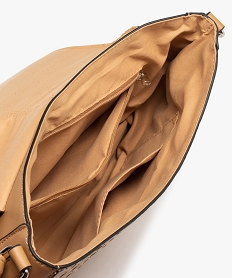 sac femme forme besace avec surpiqures et effet tresse beige sacs bandouliereC088901_3
