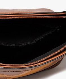 sac a main femme forme seau a bandes multicolores surpiquees orange sacs bandouliereC089801_3